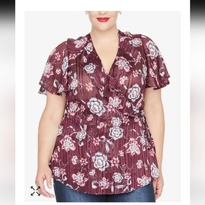 Maison jules plus size trendy floral print top